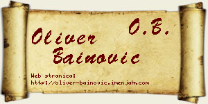 Oliver Bainović vizit kartica